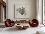 Nuzzling II by Chris Paschke. Shown as extra-large giant wall art in a modern living room. Available as an archival giclee rolled canvas, fine art paper, or poster print. SKU 62503a.
