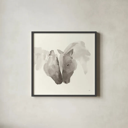 Nuzzling III by Chris Paschke. Shown in a sleek black glass frame for a contemporary gallery look. Available as an archival giclee rolled canvas, fine art paper, or poster print. SKU 62504a.