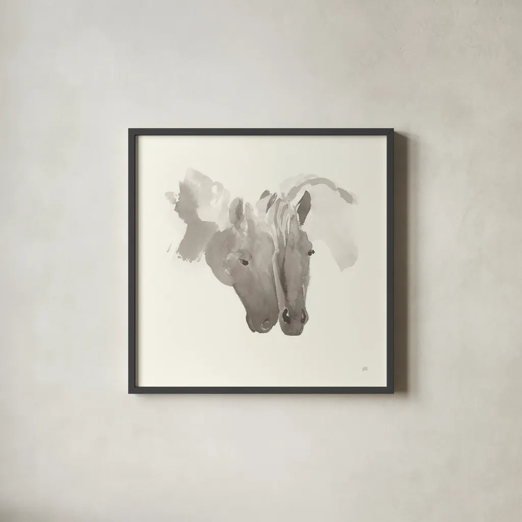 Nuzzling IV by Chris Paschke. Shown in a sleek black glass frame for a contemporary gallery look. Available as an archival giclee rolled canvas, fine art paper, or poster print. SKU 62505a.