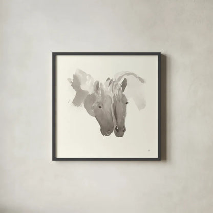 Nuzzling IV by Chris Paschke. Shown in a sleek black glass frame for a contemporary gallery look. Available as an archival giclee rolled canvas, fine art paper, or poster print. SKU 62505a.