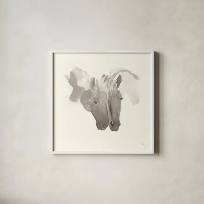 Nuzzling IV by Chris Paschke. Shown in a crisp white glass frame for a clean and minimalist style. Available as an archival giclee rolled canvas, fine art paper, or poster print. SKU 62505a.