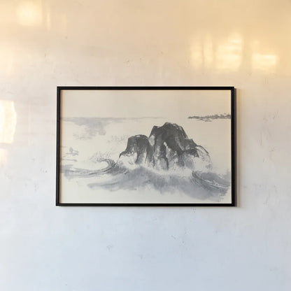 Ocean Waves by Chris Paschke. shown as a paper print in a black flame. Available as a archival giclee rolled canvas, fine art paper, or poster print. SKU 44973i.