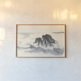 Ocean Waves by Chris Paschke. shown as a paper print in a natural frame. Available as a archival giclee rolled canvas, fine art paper, or poster print. SKU 44973i.