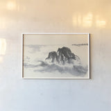 Ocean Waves by Chris Paschke. shown as a paper print in a white frame. Available as a archival giclee rolled canvas, fine art paper, or poster print. SKU 44973i.