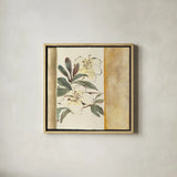 Ochre Rhododendron by Chris Paschke. Shown in a natural wood glass frame for a timeless modern aesthetic. Available as an archival giclee rolled canvas, fine art paper, or poster print. SKU 36602a.
