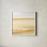 Ochre Sands II by Chris Paschke. Shown in a crisp white glass frame for a clean and minimalist style. Available as an archival giclee rolled canvas, fine art paper, or poster print. SKU 67665a.