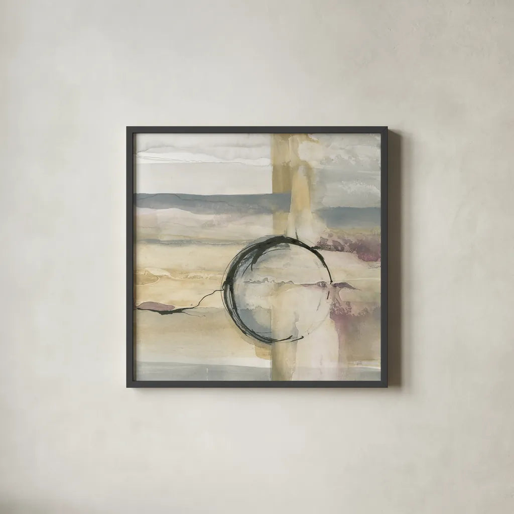 Open Ended II by Chris Paschke. Shown in a sleek black glass frame for a contemporary gallery look. Available as an archival giclee rolled canvas, fine art paper, or poster print. SKU 16014a.