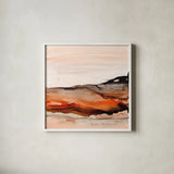 Orangescape I by Chris Paschke. Shown in a crisp white glass frame for a clean and minimalist style. Available as an archival giclee rolled canvas, fine art paper, or poster print. SKU 66752a.