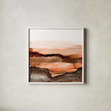 Orangescape II by Chris Paschke. Shown in a crisp white glass frame for a clean and minimalist style. Available as an archival giclee rolled canvas, fine art paper, or poster print. SKU 66753a.