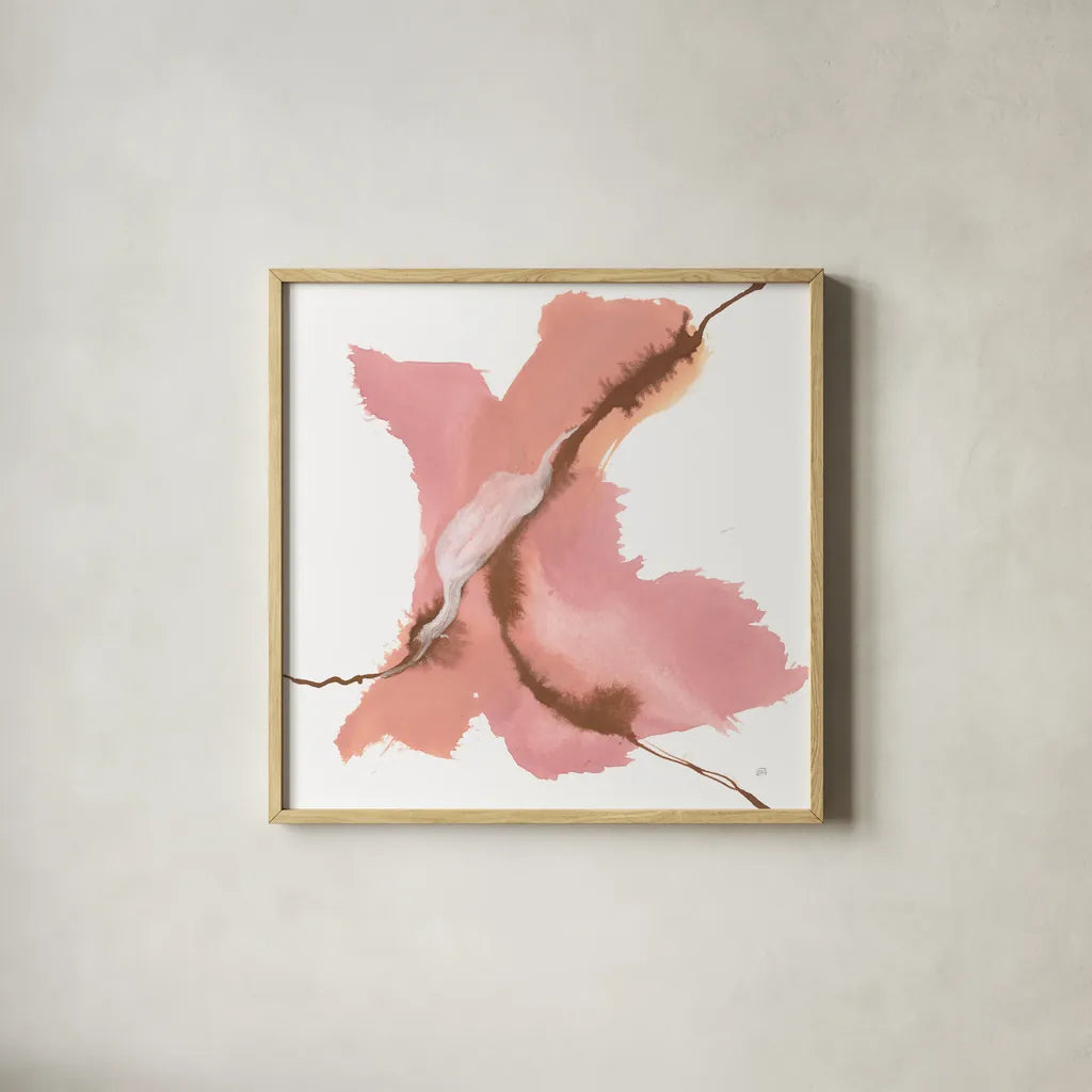 Organic III by Chris Paschke. Shown in a natural wood glass frame for a timeless modern aesthetic. Available as an archival giclee rolled canvas, fine art paper, or poster print. SKU 82443a.