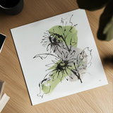Organic Sunflower I by Chris Paschke. Shown as a detailed flat fine art print, highlighting archival giclee quality. Available as an archival giclee rolled canvas, fine art paper, or poster print. SKU 85773a.