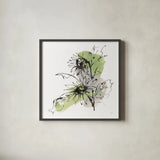 Organic Sunflower I by Chris Paschke. Shown in a sleek black glass frame for a contemporary gallery look. Available as an archival giclee rolled canvas, fine art paper, or poster print. SKU 85773a.