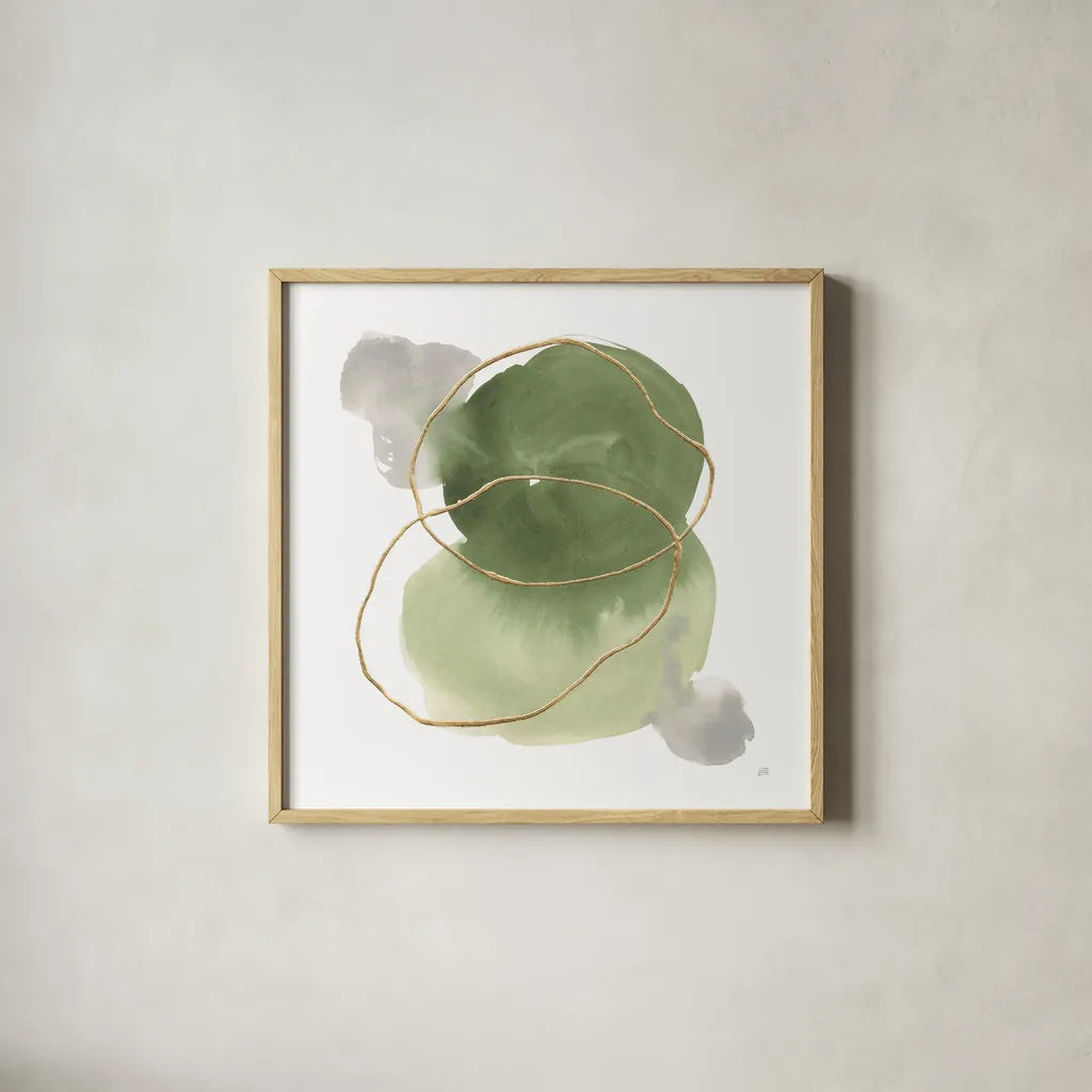 Organic Trance II by Chris Paschke. Shown in a natural wood glass frame for a timeless modern aesthetic. Available as an archival giclee rolled canvas, fine art paper, or poster print. SKU 85748a.