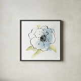 Oriental Blue I by Chris Paschke. Shown in a sleek black glass frame for a contemporary gallery look. Available as an archival giclee rolled canvas, fine art paper, or poster print. SKU 88094a.