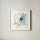 Oriental Blue I by Chris Paschke. Shown in a crisp white glass frame for a clean and minimalist style. Available as an archival giclee rolled canvas, fine art paper, or poster print. SKU 88094a.