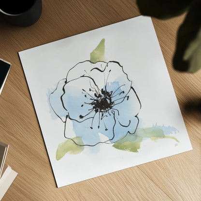 Oriental Blue II by Chris Paschke. Shown as a detailed flat fine art print, highlighting archival giclee quality. Available as an archival giclee rolled canvas, fine art paper, or poster print. SKU 88095a.