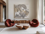 Original Neutrals II by Chris Paschke. Shown as extra-large giant wall art in a modern living room. Available as an archival giclee rolled canvas, fine art paper, or poster print. SKU 70654a.