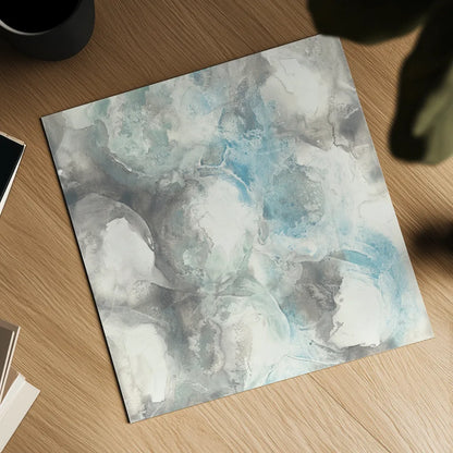 Pale Blue Circles II by Chris Paschke. Shown as a detailed flat fine art print, highlighting archival giclee quality. Available as an archival giclee rolled canvas, fine art paper, or poster print. SKU 35256a.