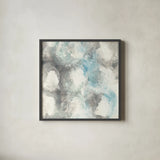 Pale Blue Circles II by Chris Paschke. Shown in a sleek black glass frame for a contemporary gallery look. Available as an archival giclee rolled canvas, fine art paper, or poster print. SKU 35256a.