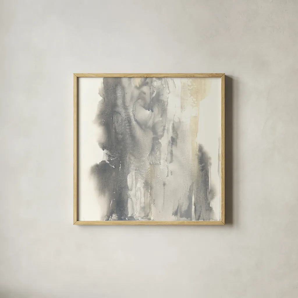 Pale Taupe I by Chris Paschke. Shown in a natural wood glass frame for a timeless modern aesthetic. Available as an archival giclee rolled canvas, fine art paper, or poster print. SKU 33980a.