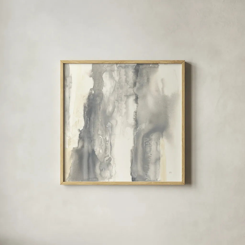 Pale Taupe II by Chris Paschke. Shown in a natural wood glass frame for a timeless modern aesthetic. Available as an archival giclee rolled canvas, fine art paper, or poster print. SKU 33981a.