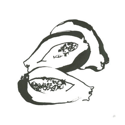 Papaya BW by Chris Paschke. SKU 64219a. Archival Giclee Fine art print for wall decor.