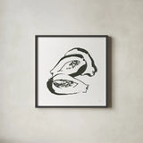 Papaya BW by Chris Paschke. Shown in a sleek black glass frame for a contemporary gallery look. Available as an archival giclee rolled canvas, fine art paper, or poster print. SKU 64219a.