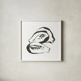 Papaya BW by Chris Paschke. Shown in a crisp white glass frame for a clean and minimalist style. Available as an archival giclee rolled canvas, fine art paper, or poster print. SKU 64219a.