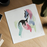 Party Horse III by Chris Paschke. Shown as a detailed flat fine art print, highlighting archival giclee quality. Available as an archival giclee rolled canvas, fine art paper, or poster print. SKU 98235a.