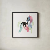 Party Horse III by Chris Paschke. Shown in a sleek black glass frame for a contemporary gallery look. Available as an archival giclee rolled canvas, fine art paper, or poster print. SKU 98235a.