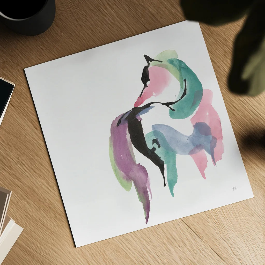 Party Horse IV by Chris Paschke. Shown as a detailed flat fine art print, highlighting archival giclee quality. Available as an archival giclee rolled canvas, fine art paper, or poster print. SKU 98236a.