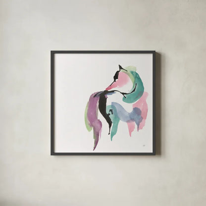 Party Horse IV by Chris Paschke. Shown in a sleek black glass frame for a contemporary gallery look. Available as an archival giclee rolled canvas, fine art paper, or poster print. SKU 98236a.