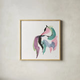 Party Horse IV by Chris Paschke. Shown in a natural wood glass frame for a timeless modern aesthetic. Available as an archival giclee rolled canvas, fine art paper, or poster print. SKU 98236a.
