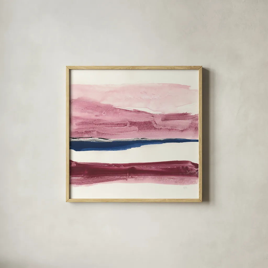 Patch of Indigo I by Chris Paschke. Shown in a natural wood glass frame for a timeless modern aesthetic. Available as an archival giclee rolled canvas, fine art paper, or poster print. SKU 31478a.