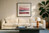 Patch of Indigo I by Chris Paschke. Displayed in a glass frame with matte in a clean modern living room. Available as an archival giclee rolled canvas, fine art paper, or poster print. SKU 31478a.