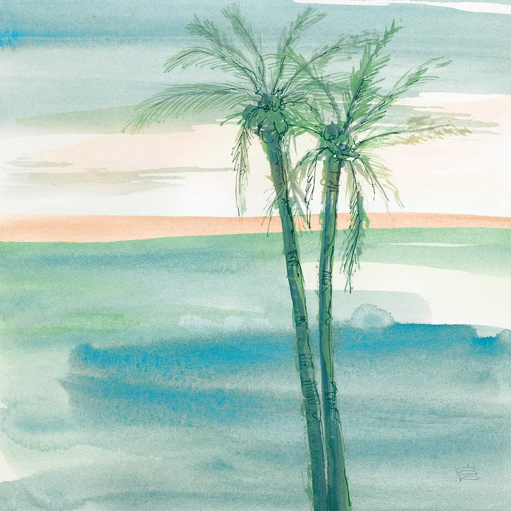 Peaceful Dusk II Tropical by Chris Paschke. SKU 27020a. Archival Giclee Fine art print for wall decor.