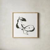 Pears BW by Chris Paschke. Shown in a natural wood glass frame for a timeless modern aesthetic. Available as an archival giclee rolled canvas, fine art paper, or poster print. SKU 64220a.