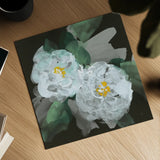 Peonies on Black II by Chris Paschke. Shown as a detailed flat fine art print, highlighting archival giclee quality. Available as an archival giclee rolled canvas, fine art paper, or poster print. SKU 80808a.
