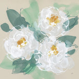 Peonies on Cream II by Chris Paschke. SKU 80829a. Archival Giclee Fine art print for wall decor.