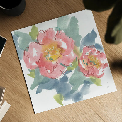 Peony in the Pink I on White by Chris Paschke. Shown as a detailed flat fine art print, highlighting archival giclee quality. Available as an archival giclee rolled canvas, fine art paper, or poster print. SKU 49546a.