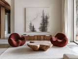 Pinescape I by Chris Paschke. Shown as extra-large giant wall art in a modern living room. Available as an archival giclee rolled canvas, fine art paper, or poster print. SKU 84635a.