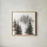 Pinescape II by Chris Paschke. Shown in a natural wood glass frame for a timeless modern aesthetic. Available as an archival giclee rolled canvas, fine art paper, or poster print. SKU 84636a.
