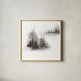 Pinescape III by Chris Paschke. Shown in a natural wood glass frame for a timeless modern aesthetic. Available as an archival giclee rolled canvas, fine art paper, or poster print. SKU 84637a.