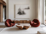 Pinescape III by Chris Paschke. Shown as extra-large giant wall art in a modern living room. Available as an archival giclee rolled canvas, fine art paper, or poster print. SKU 84637a.