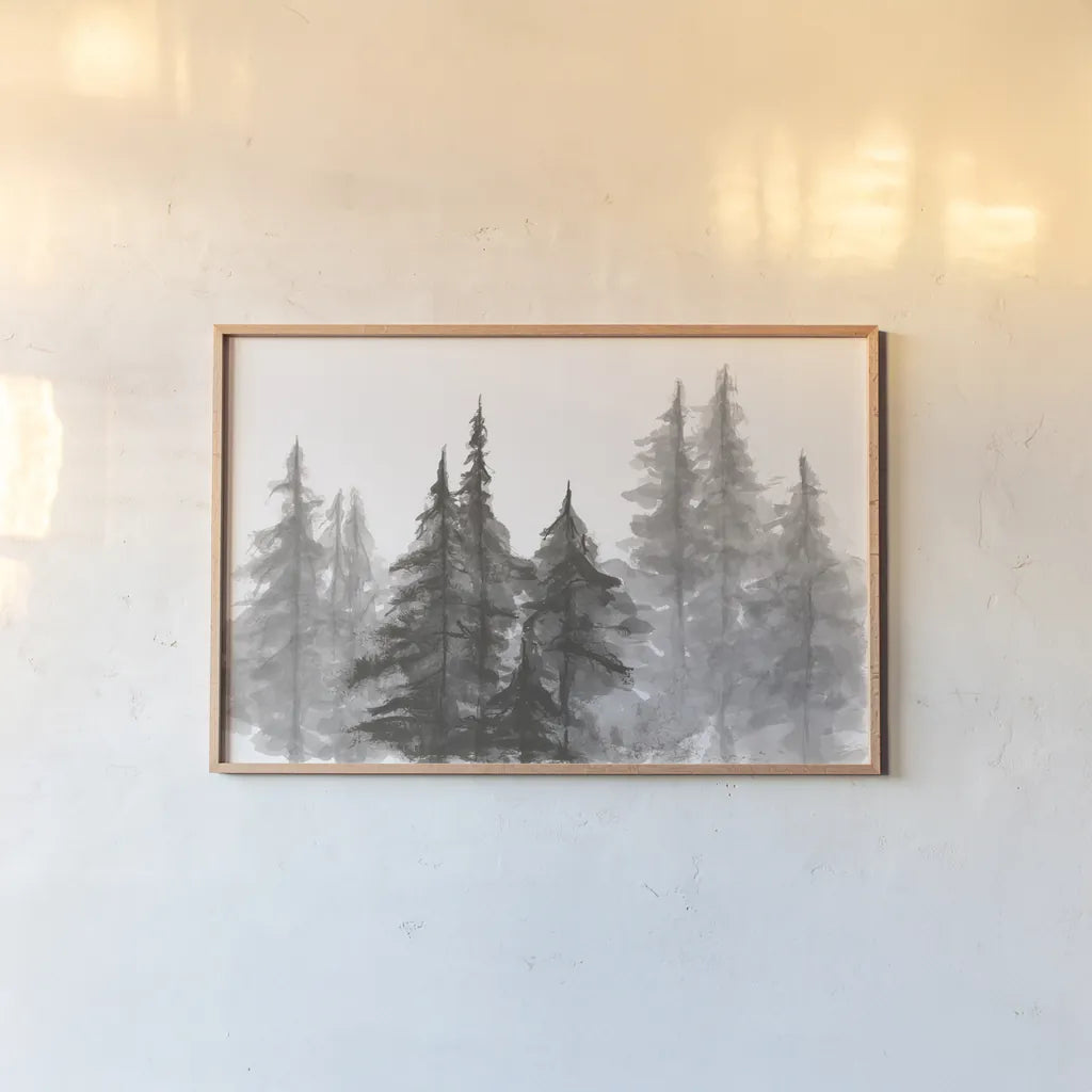 Pinescape VI by Chris Paschke. shown as a paper print in a natural frame. Available as a archival giclee rolled canvas, fine art paper, or poster print. SKU 84640i.
