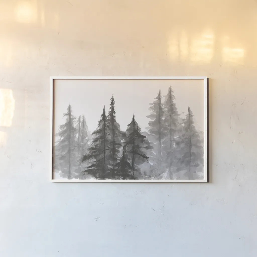 Pinescape VI by Chris Paschke. shown as a paper print in a white frame. Available as a archival giclee rolled canvas, fine art paper, or poster print. SKU 84640i.