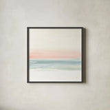 Pink Fog I by Chris Paschke. Shown in a sleek black glass frame for a contemporary gallery look. Available as an archival giclee rolled canvas, fine art paper, or poster print. SKU 67666a.