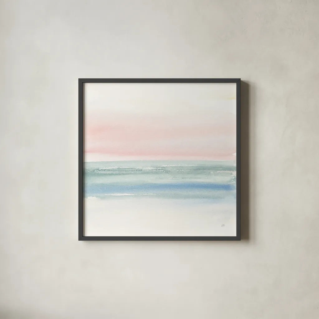 Pink Fog II by Chris Paschke. Shown in a sleek black glass frame for a contemporary gallery look. Available as an archival giclee rolled canvas, fine art paper, or poster print. SKU 67667a.