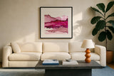 Pinkscape I by Chris Paschke. Displayed in a glass frame with matte in a clean modern living room. Available as an archival giclee rolled canvas, fine art paper, or poster print. SKU 66756a.