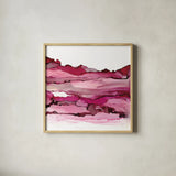 Pinkscape II by Chris Paschke. Shown in a natural wood glass frame for a timeless modern aesthetic. Available as an archival giclee rolled canvas, fine art paper, or poster print. SKU 66757a.